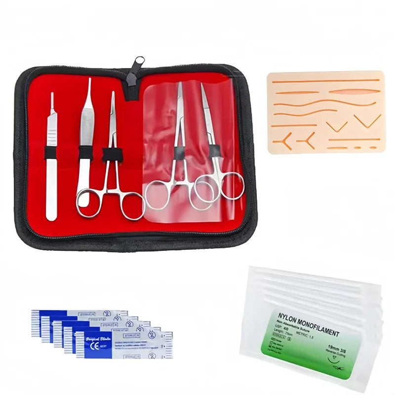 17Pcs/set Skin Suture Kit Surgical Skin Operate Suture Teaching Equipment MedicalStudents Surgical Suture Practice Training Kit