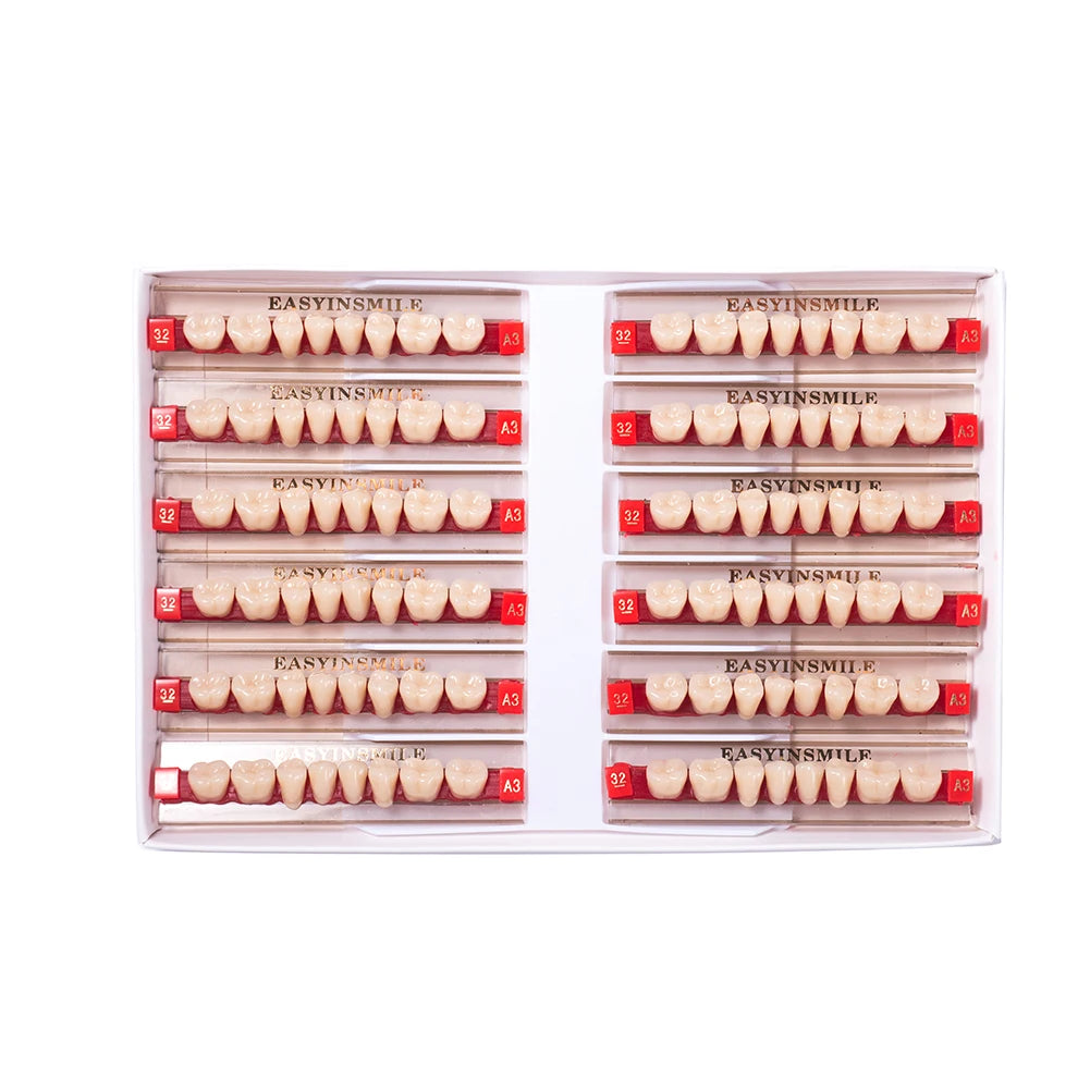 Acrylic Denture Teeth Set (Shades A1–D4, Upper/Lower)