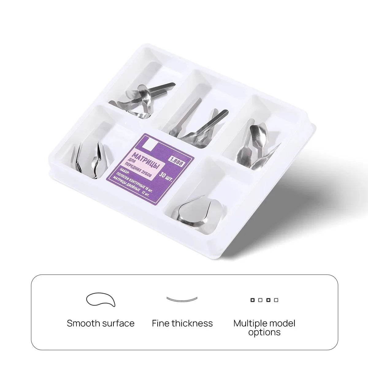 12pcs/30pcs/box Dental Twin-Sided Anterior Matrix Systems for Proximal Restoration Large & Small Sizes for Composite Filling