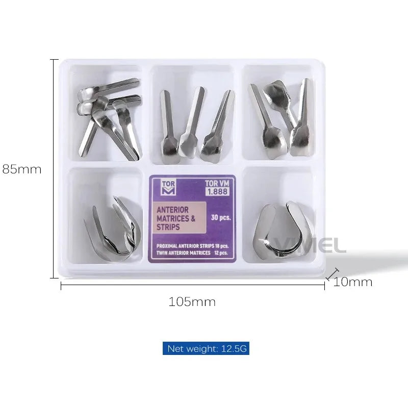 12pcs/30pcs/box Dental Twin-Sided Anterior Matrix Systems for Proximal Restoration Large & Small Sizes for Composite Filling