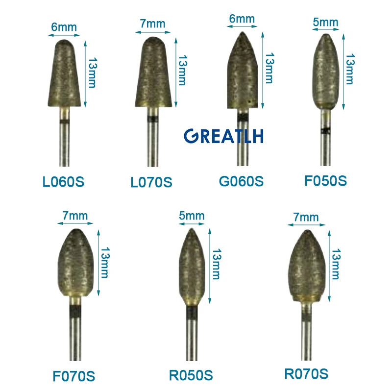 Fully Sintered Diamond Burs (HP Shank, Mixed Grit Set)
