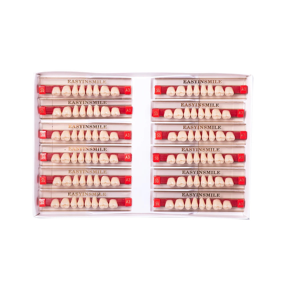 Acrylic Denture Teeth Set (Shades A1–D4, Upper/Lower)