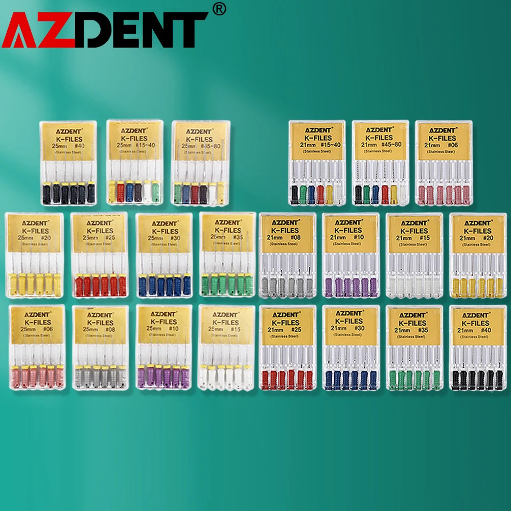 AZDENT K-Files (21/25/31mm, 6-Pack)