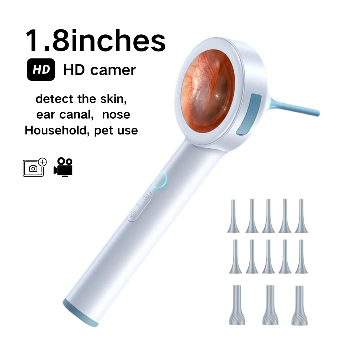 HD Digital Visual Otoscope (Integrated 1.8" Diagnostic Screen)