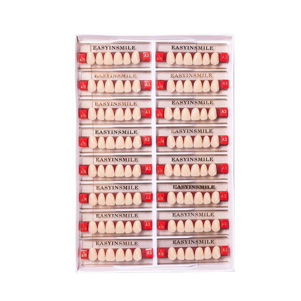 Acrylic Denture Teeth Set (Shades A1–D4, Upper/Lower)