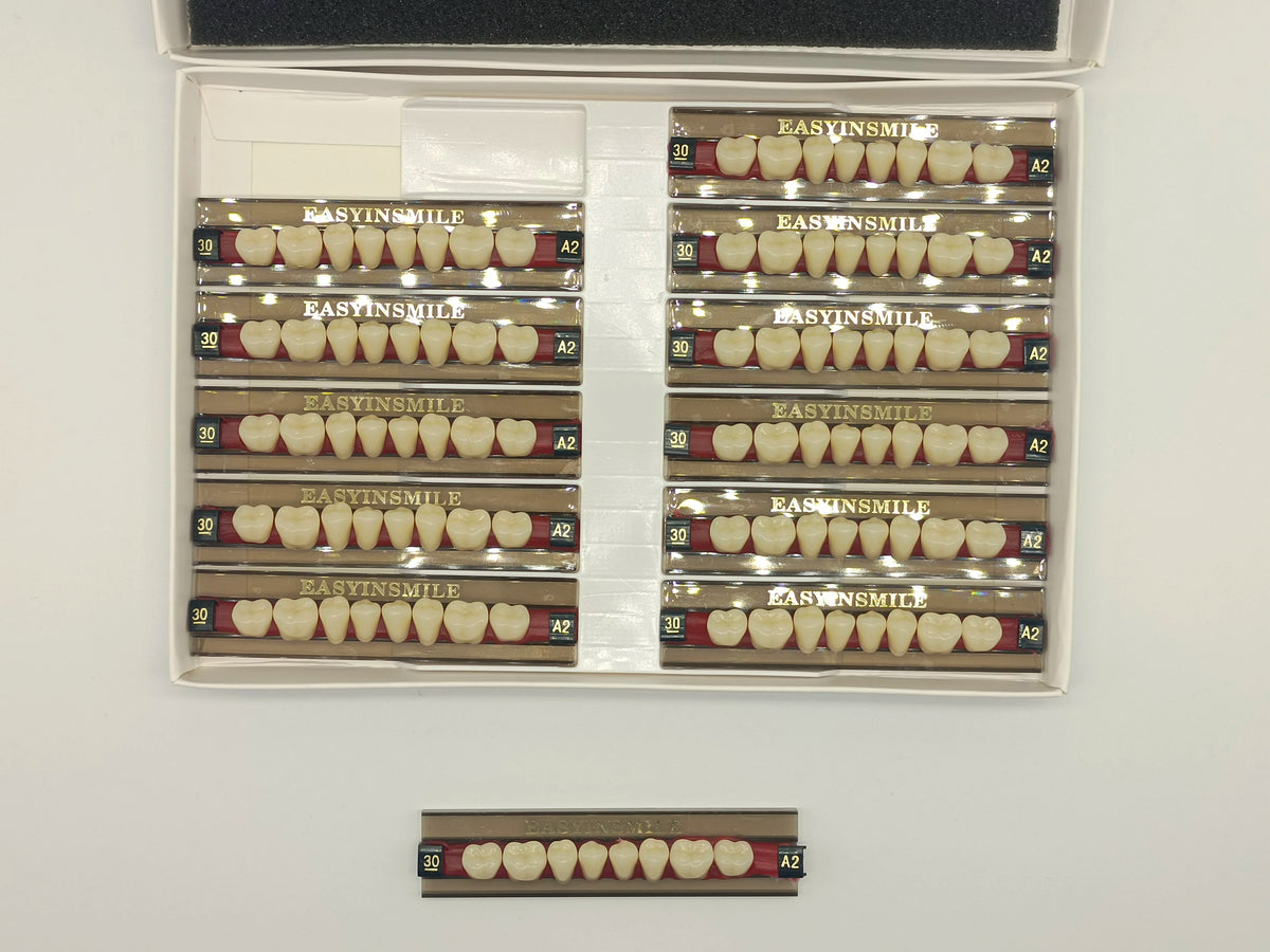 Acrylic Denture Teeth Set (Shades A1–D4, Upper/Lower)