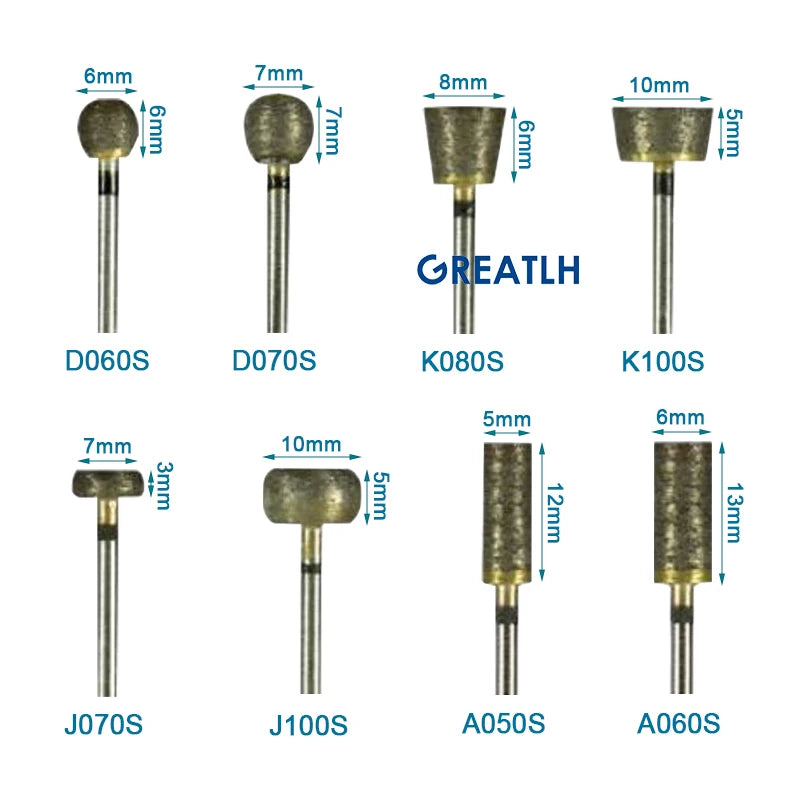 Fully Sintered Diamond Burs (HP Shank, Mixed Grit Set)