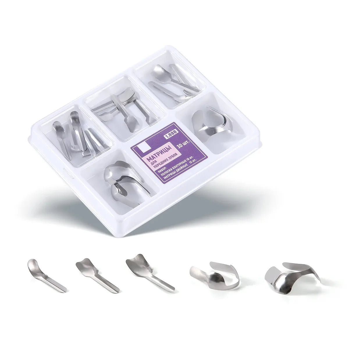 12pcs/30pcs/box Dental Twin-Sided Anterior Matrix Systems for Proximal Restoration Large & Small Sizes for Composite Filling