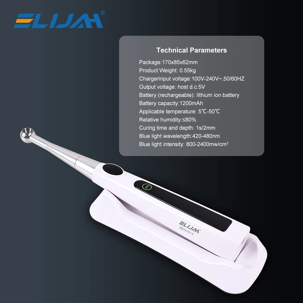 Dental Curing LED Lamp Wireless 1 Second Cure Light 800-1400mw/cm² Dentistry Equipment