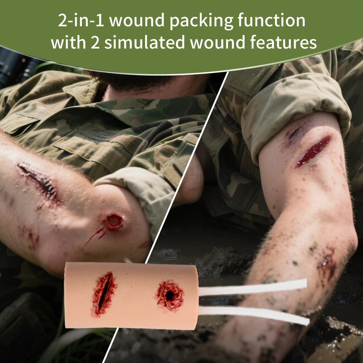 2-in-1 Wound Packing Trainer (Gunshot & Laceration)
