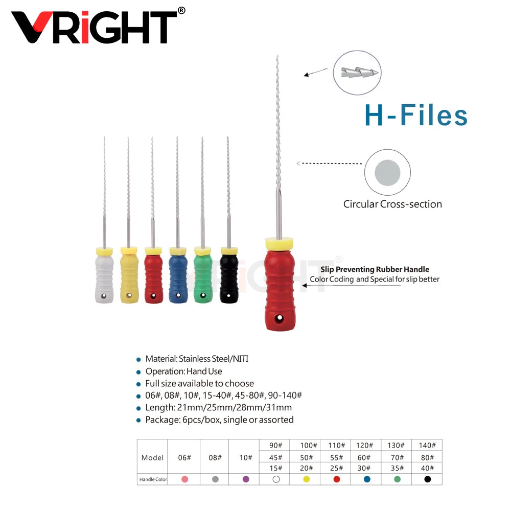Endodontic Hand File Set (H-Files, Reamers & Spreaders)