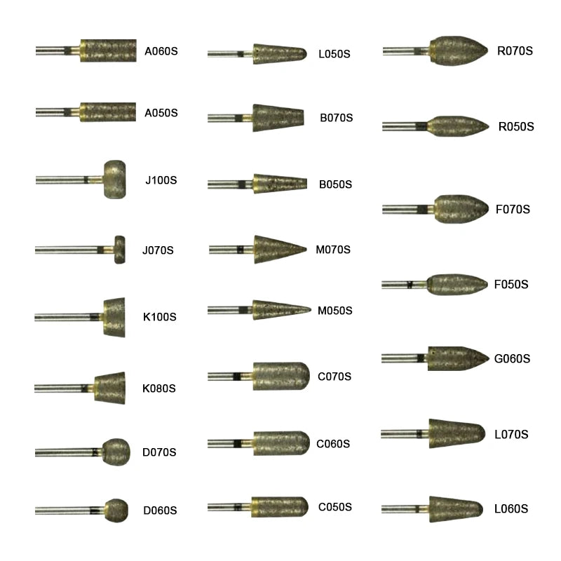 Fully Sintered Diamond Burs (HP Shank, Mixed Grit Set)