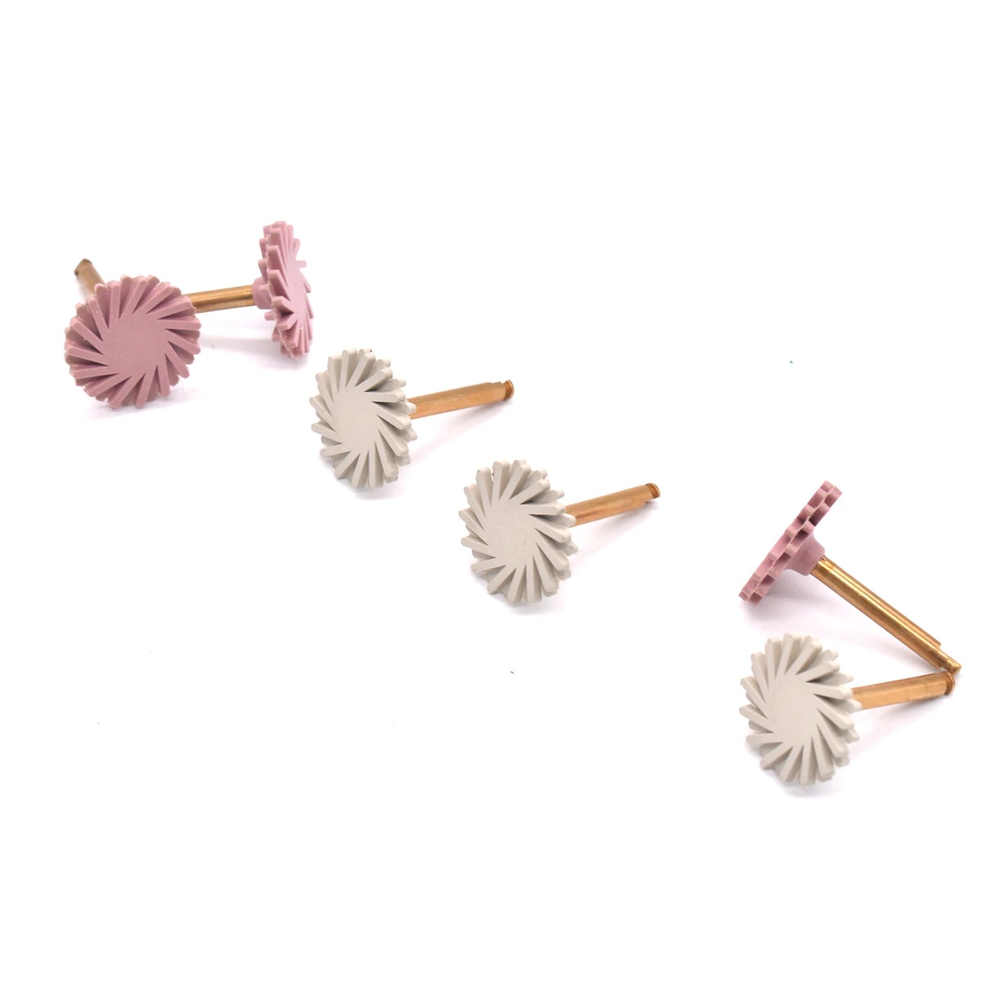 6pcs/box Dental Rubber Polisher Composite Resin Diamond Impregnated 2-Step Polishing System Disc 14mm Wheel Kit Spiral