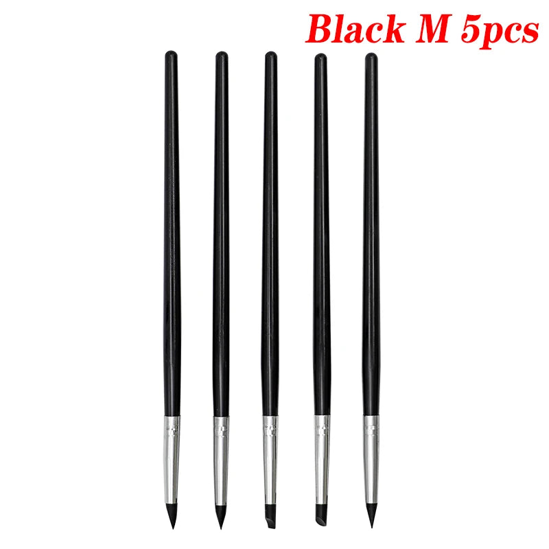 5Pcs Dental Resin Silicone Shaping Pen Brush Art Brush Dentistry Composite Cement Porcelain Teeth Shaping DIY Drawing Tool