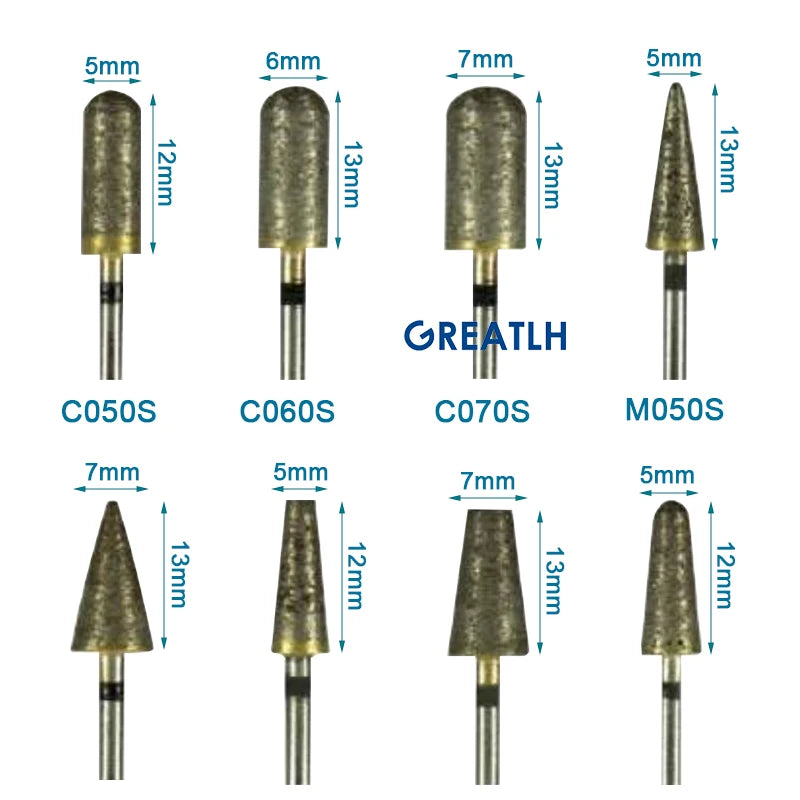 Fully Sintered Diamond Burs (HP Shank, Mixed Grit Set)