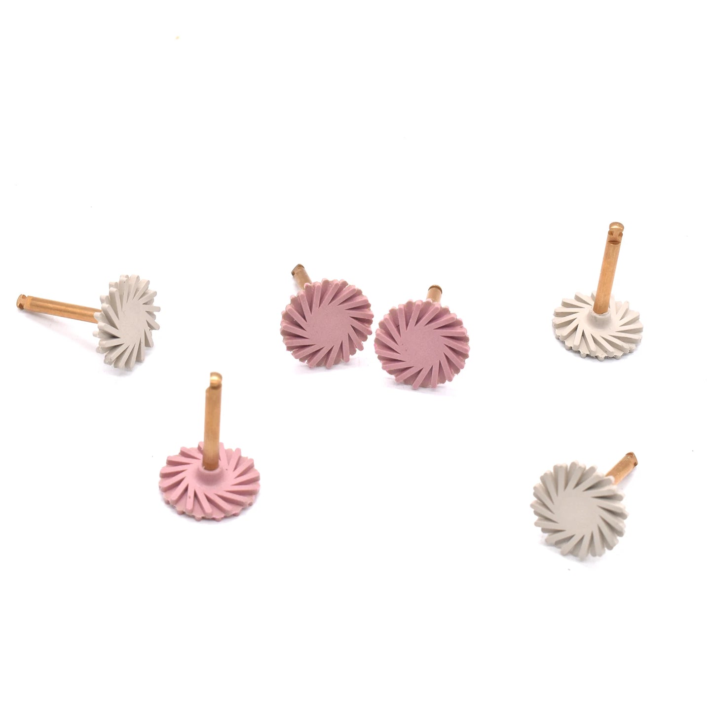 6pcs/box Dental Rubber Polisher Composite Resin Diamond Impregnated 2-Step Polishing System Disc 14mm Wheel Kit Spiral