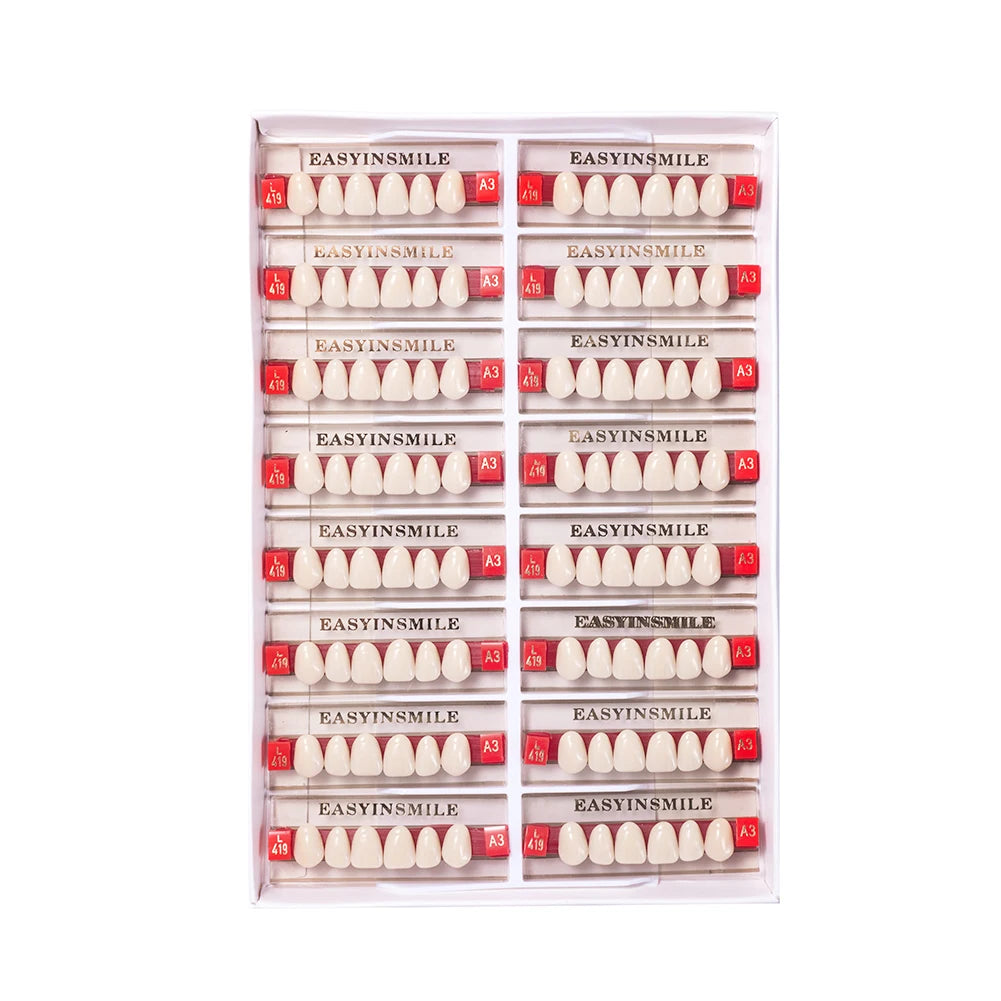 Acrylic Denture Teeth Set (Shades A1–D4, Upper/Lower)