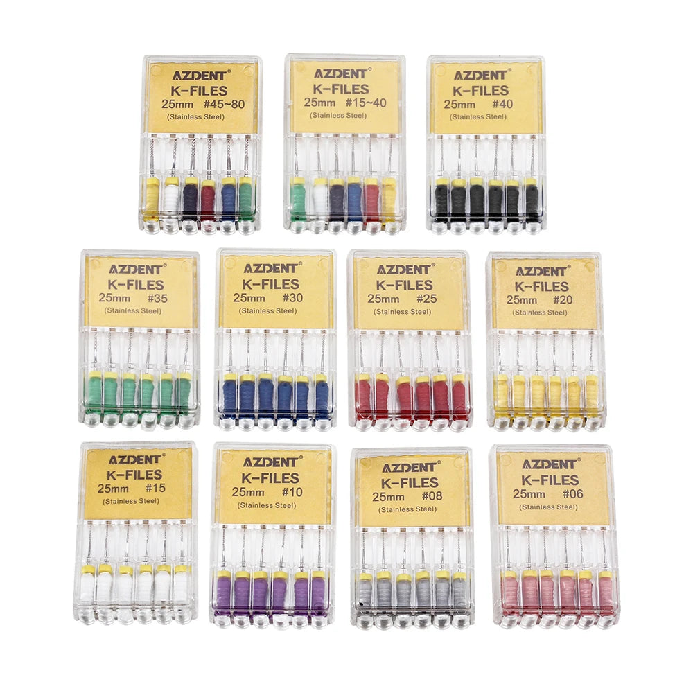 AZDENT K-Files (21/25/31mm, 6-Pack)