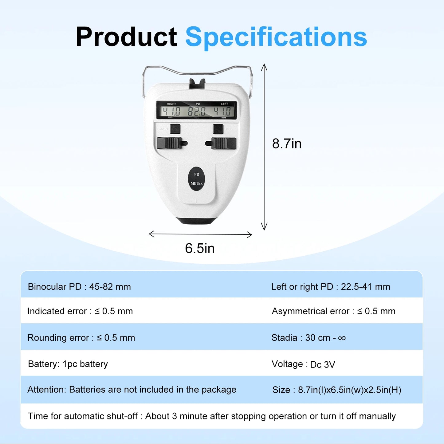 Advanced Rechargeable Optical Pupilometer (CP32BT Digital Slide)