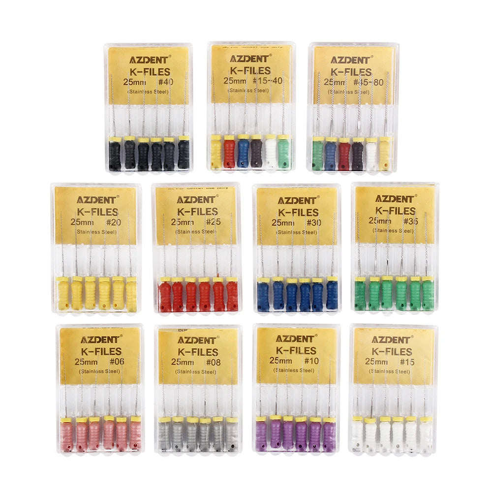 AZDENT K-Files (21/25/31mm, 6-Pack)