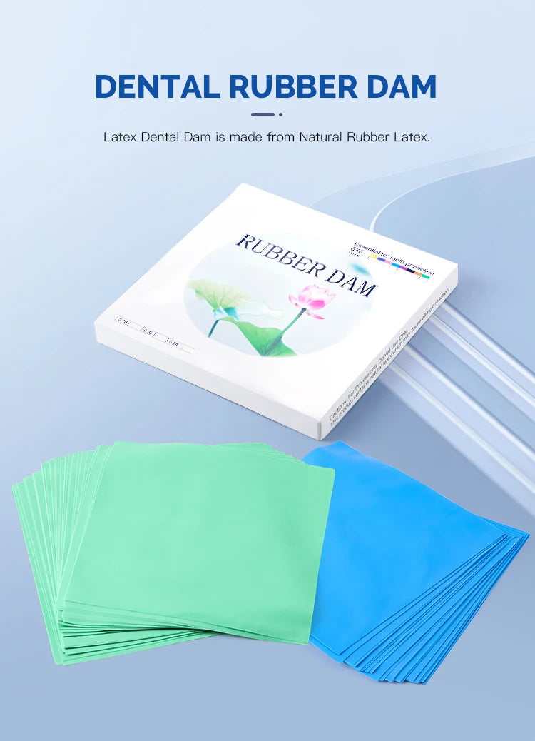AZDENT Latex Rubber Dam Sheets (36-Pack, 6x6")